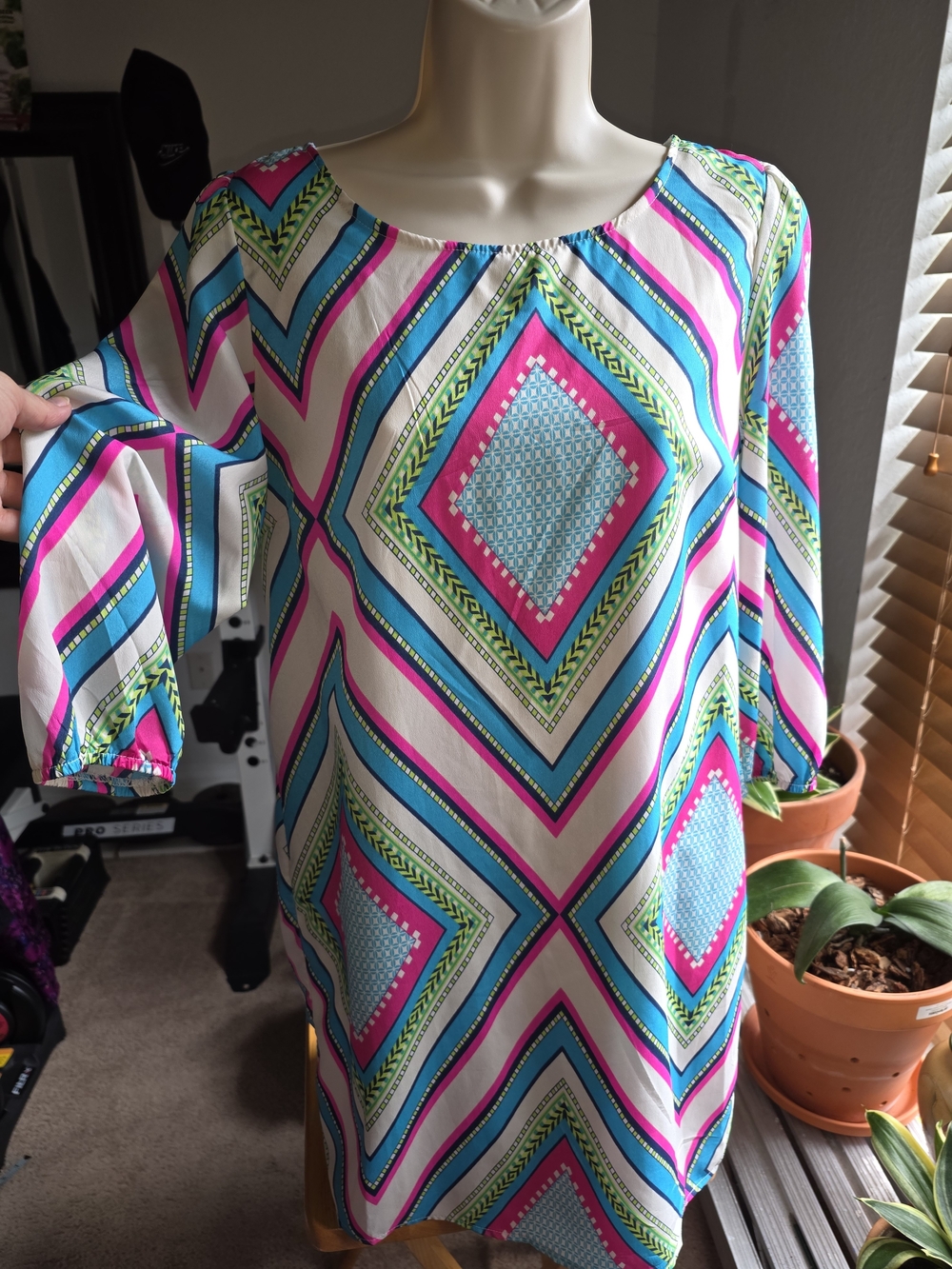 Pink Owl Multicolor Geometric Midi Dress
